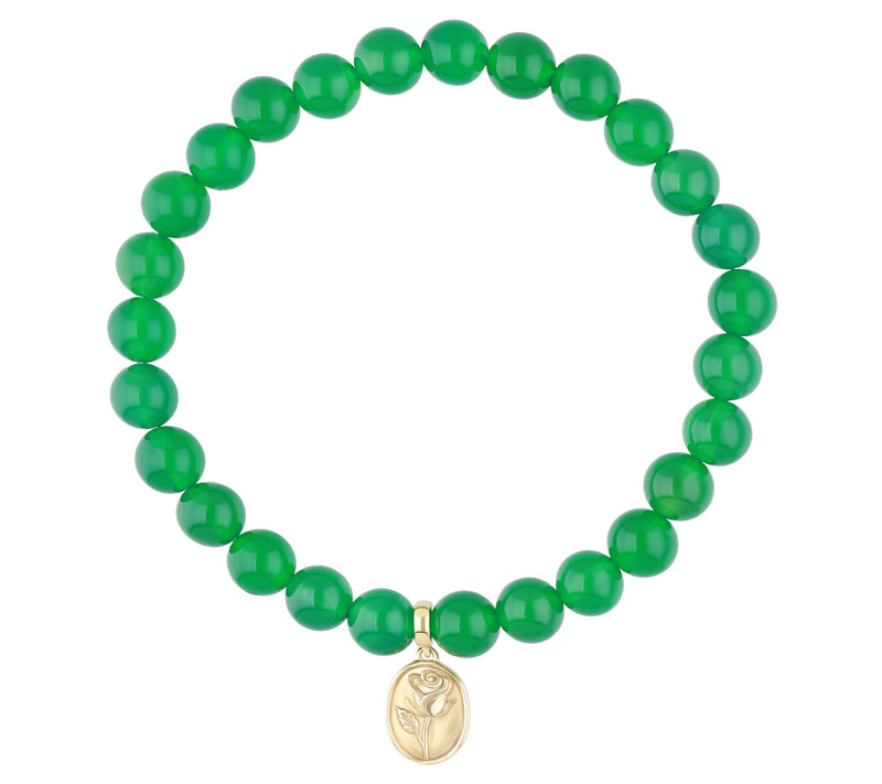 Elyse Ryan 14K Gold Clad Chalcedony Beaded Stre tch Bracelet — View 3