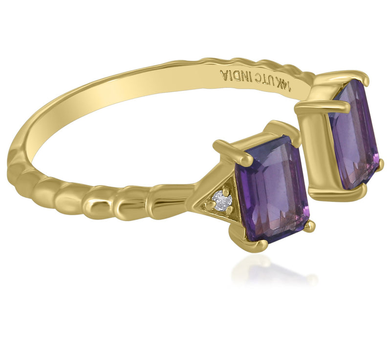 ByGOLDGIRLx Zenlora Diamond Accent Gemstone Ring, 1 4K Gold — View 7