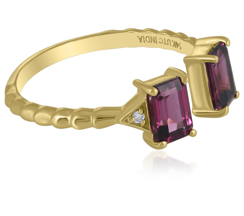 ByGOLDGIRLx Zenlora Diamond Accent Gemstone Ring, 1 4K Gold — View 10