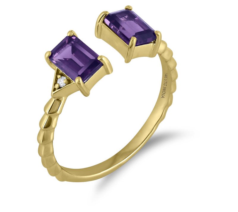 ByGOLDGIRLx Zenlora Diamond Accent Gemstone Ring, 1 4K Gold — View 6