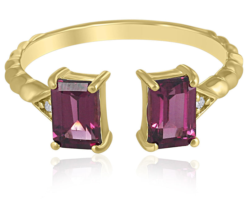 ByGOLDGIRLx Zenlora Diamond Accent Gemstone Ring, 1 4K Gold — View 5