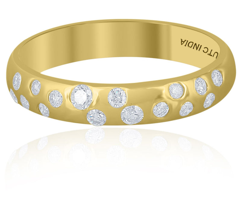 ByGOLDGIRL x Zenlora Scattered Diamond Band Ring, 14K Gold — Main view