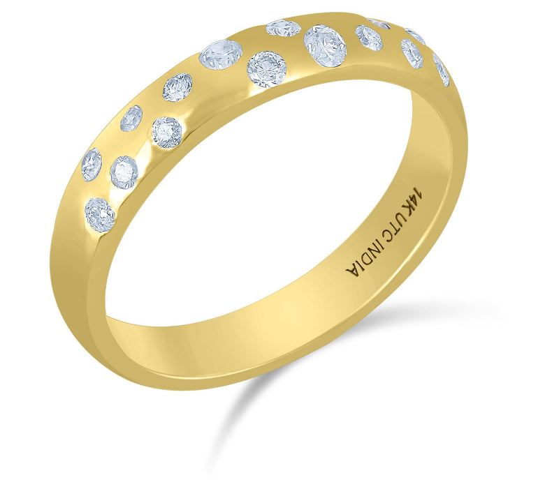 ByGOLDGIRL x Zenlora Scattered Diamond Band Ring, 14K Gold — View 2