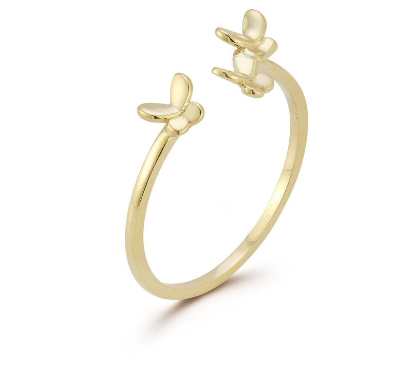 Luminosa Gold Triple Butterfly Ring, 14K — View 4