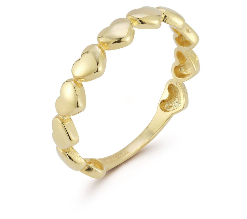 Luminosa Gold Bubble Heart Band Ring, 14K — Main view