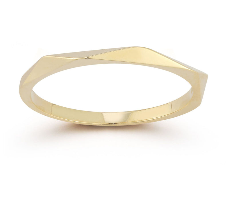 Luminosa Gold Thin Geometric Band Ring, 14K — View 3