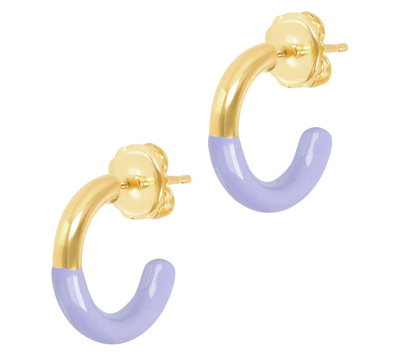 Veronese 18K Gold Plated Enamel Hoop Earrings — View 13
