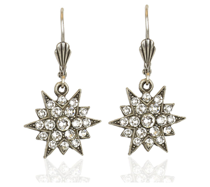 Anne Koplik Starburst Crystal Dangle Earrings — View 3