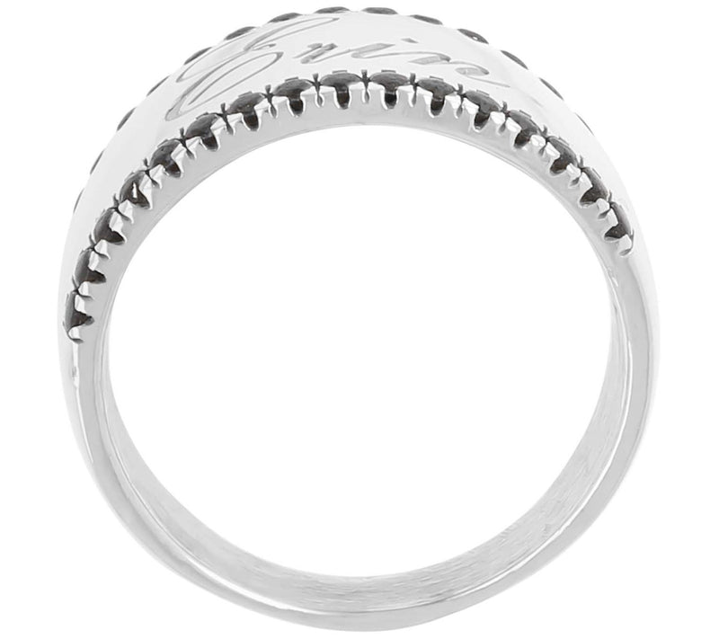 Diamonique Black Personalized Graduated Band Ring, Sterling — View 9