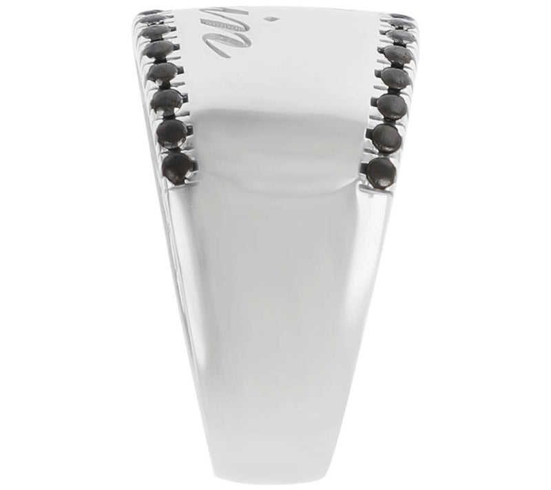 Diamonique Black Personalized Graduated Band Ring, Sterling — View 8