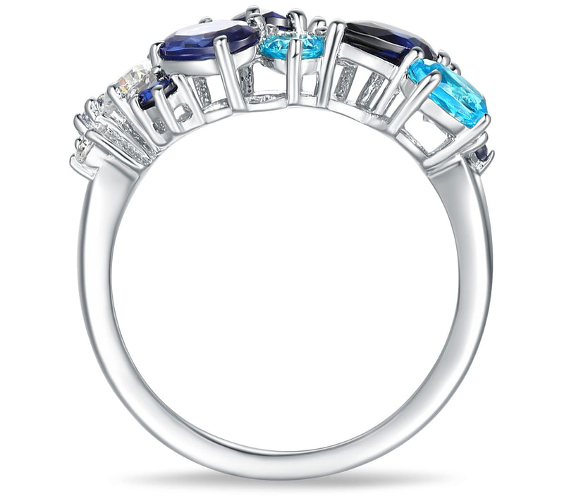 Diamonique 3.35 cttw Multi-Color Cluster Ring, Sterling Silver — View 4