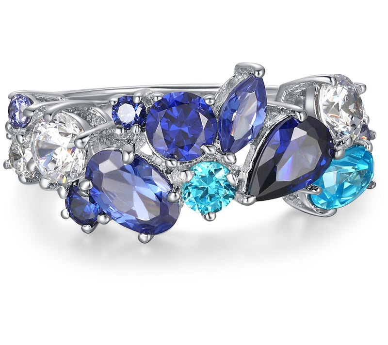 Diamonique 3.35 cttw Multi-Color Cluster Ring, Sterling Silver — View 5
