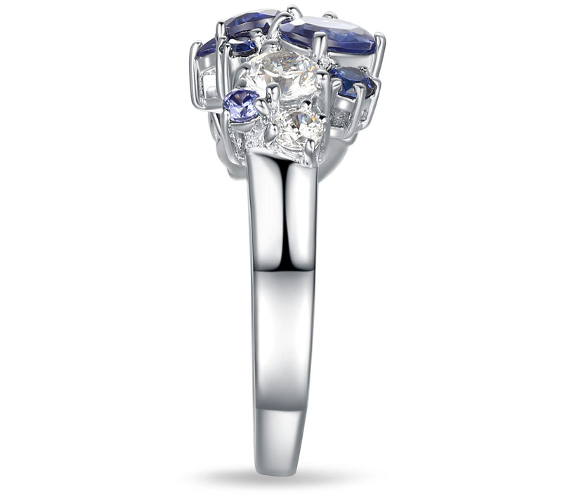 Diamonique 3.35 cttw Multi-Color Cluster Ring, Sterling Silver — View 6