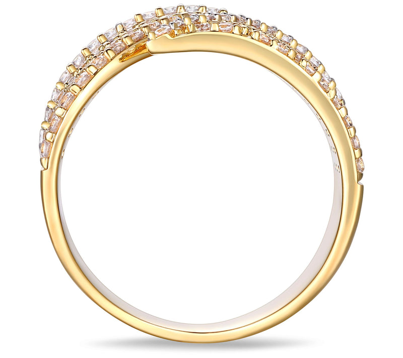 Diamonique 2.45 cttw Pave Goldtone Cuff Ring — View 5