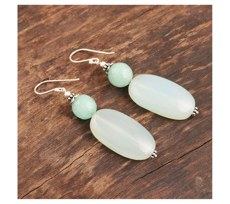 Novica Artisan Crafted Sterling Chalcedony Dangle Earrings — View 5