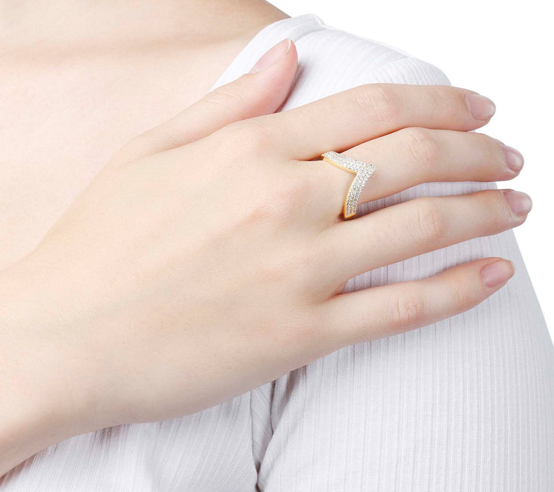 Diamonique 0.40 cttw Pave Chevron Band, Sterlin g Silver — View 8