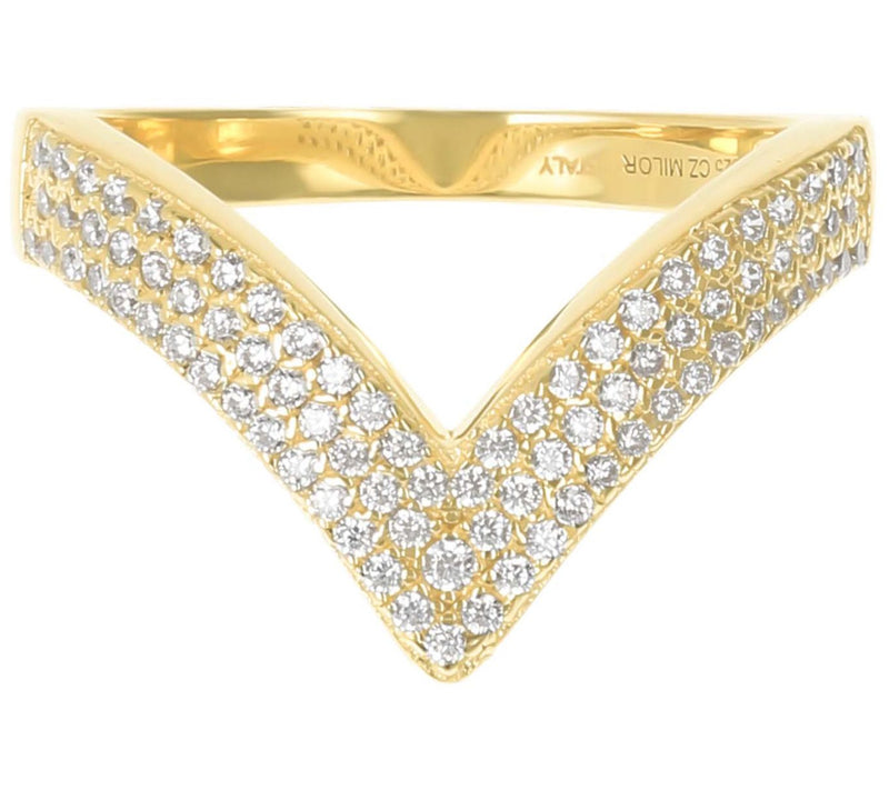 Diamonique 0.40 cttw Pave Chevron Band, Sterlin g Silver — View 5