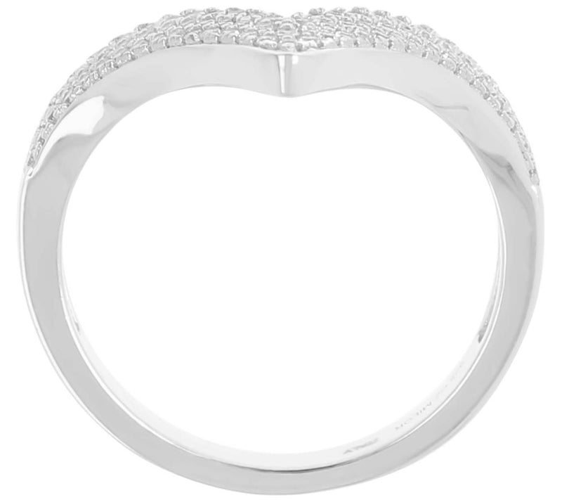 Diamonique 0.40 cttw Pave Chevron Band, Sterlin g Silver — View 6