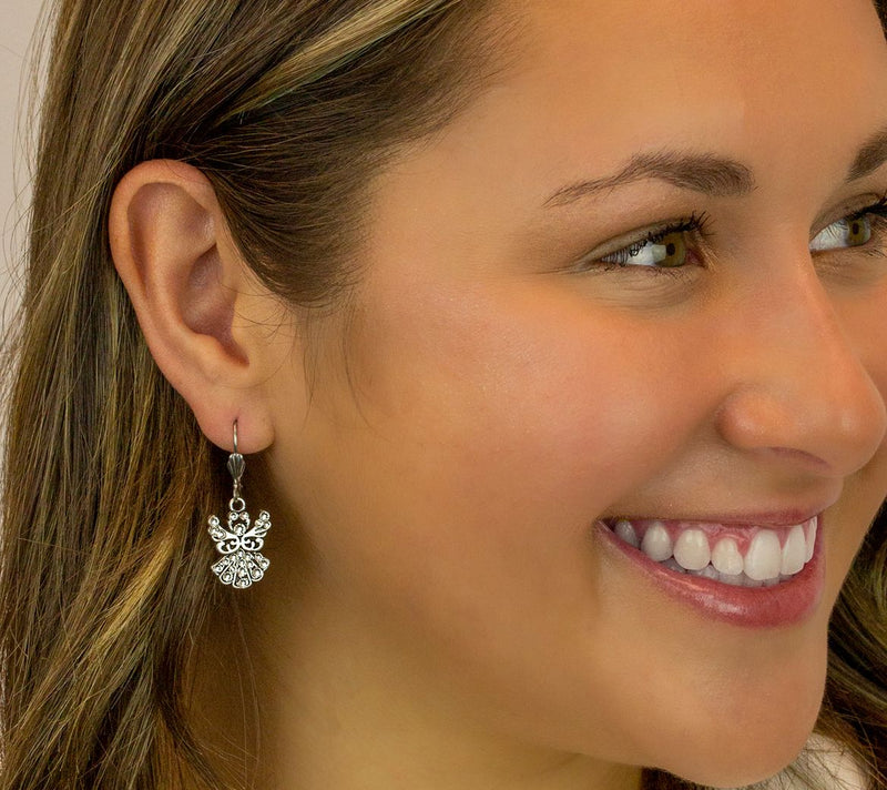 Anne Koplik Brilliant Crystal Angel Dangle Earr ings — View 4