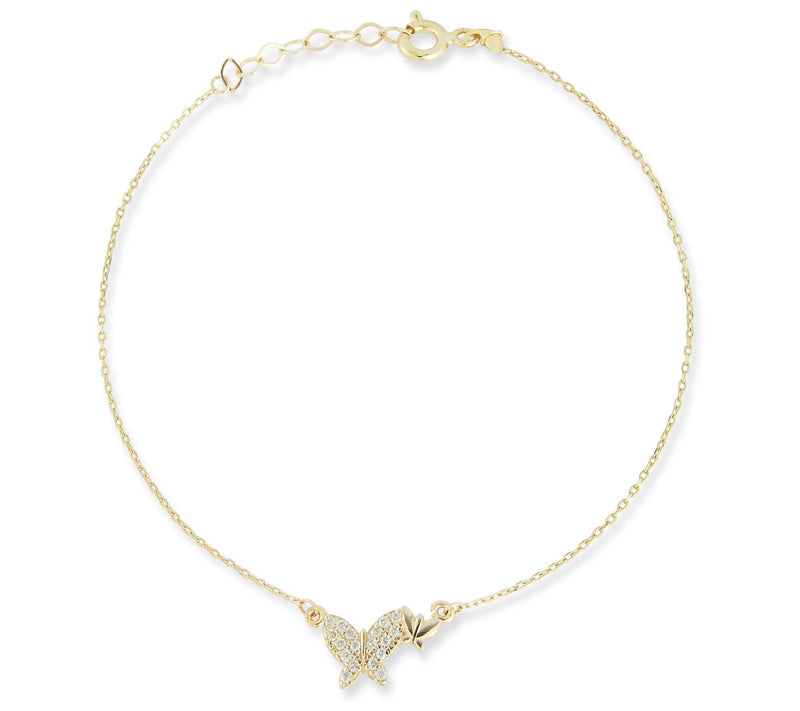 Luminosa Gold Diamond Double Butterfly Bracelet, 14K — Main view