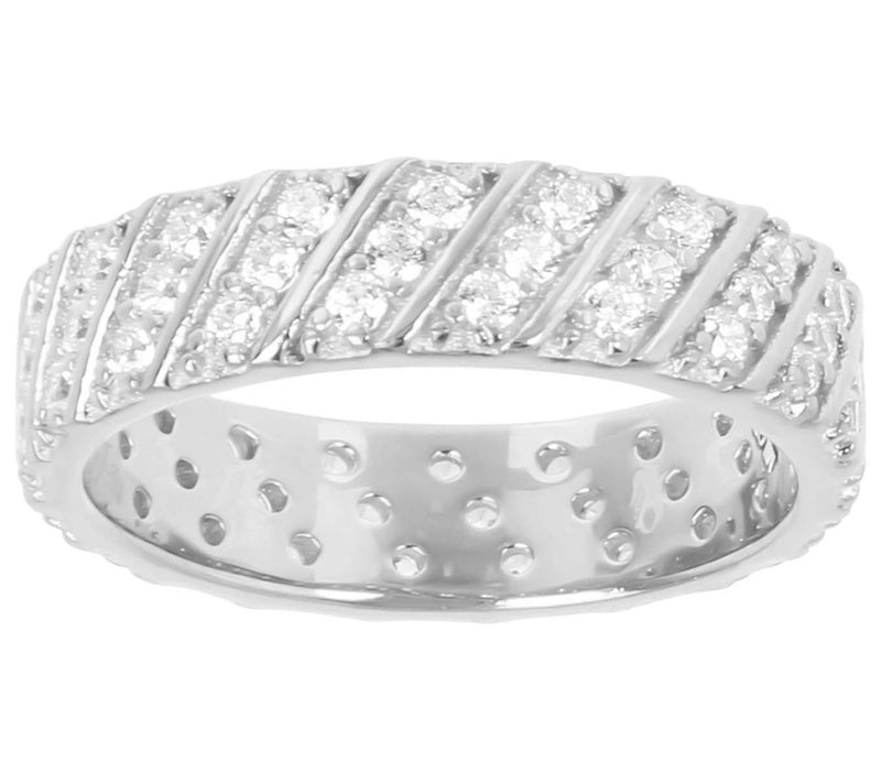 Diamonique 0.85 cttw Multi-Row Eternity Band Ri ng, Sterling — View 3