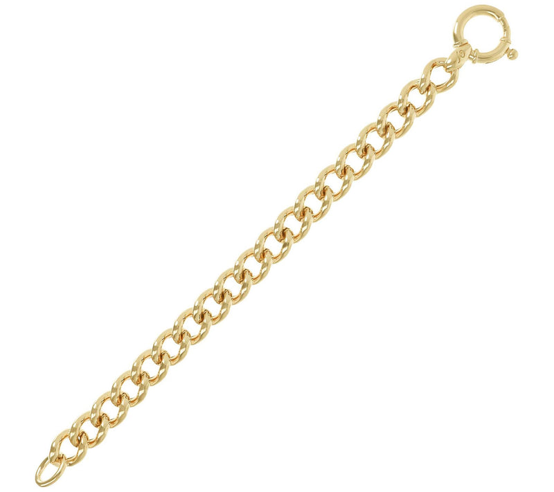 Veronese 18K Plated Polished Bold Curb Link Bracelet, 21.2g — View 8