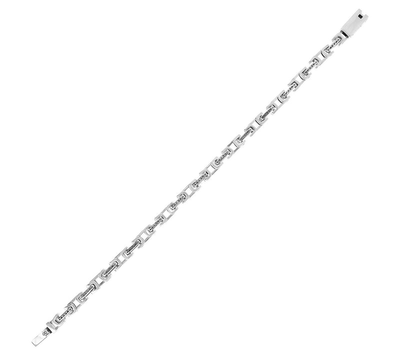 Italian Silver Men's Byzantine Link Bracelet — View 4