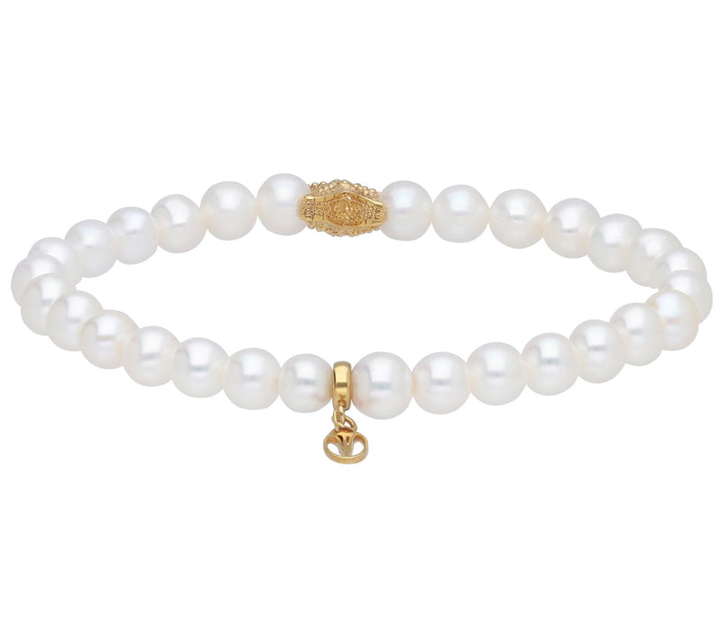 Goddaughters 14K Clad Cultured Pearl Starfish Stretch Bracelet — View 3