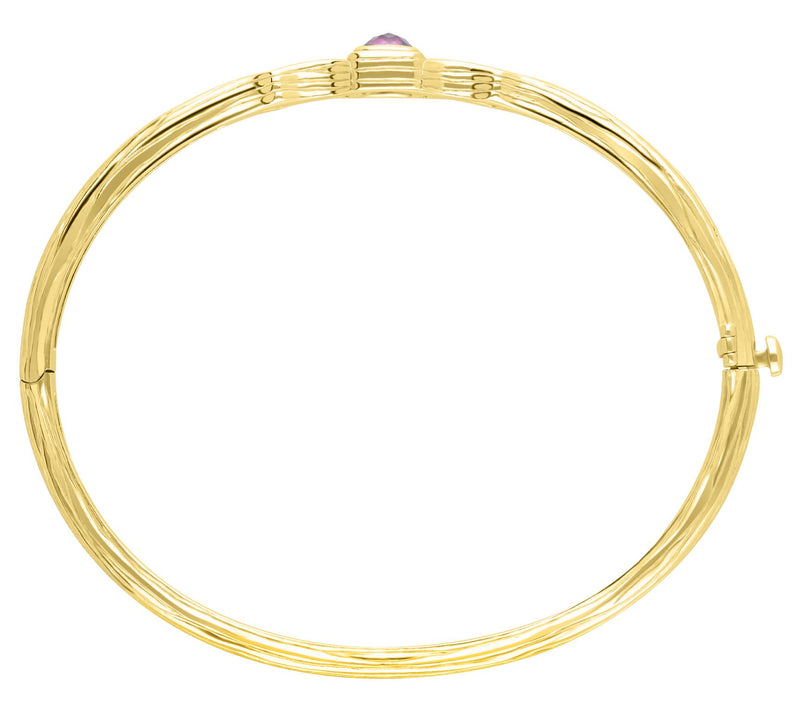 Ariva 18K Gold Clad Rhodolite Silk Hinged Bangl e — View 3