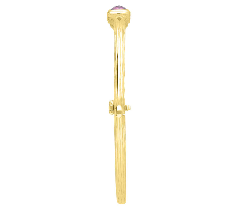 Ariva 18K Gold Clad Rhodolite Silk Hinged Bangl e — View 2