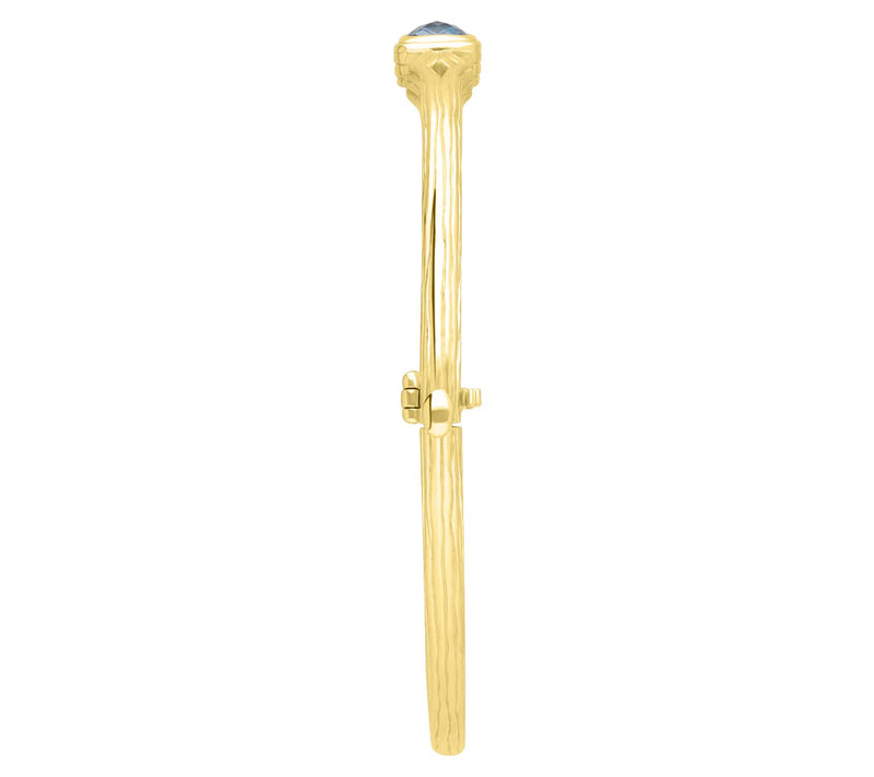 Ariva 18K Gold Clad Blue Topaz Silk Hinged Bang le — View 2
