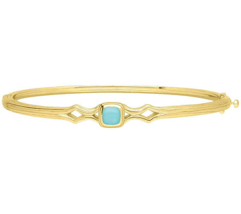 Ariva 18K Gold Clad Gemstone Silk Hinged Bangle — View 7