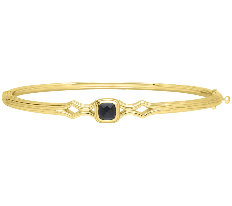Ariva 18K Gold Clad Gemstone Silk Hinged Bangle — View 5