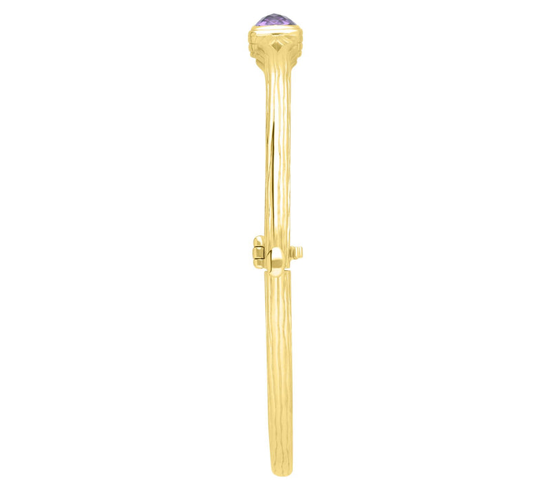 Ariva 18K Gold Clad Gemstone Silk Hinged Bangle — View 8