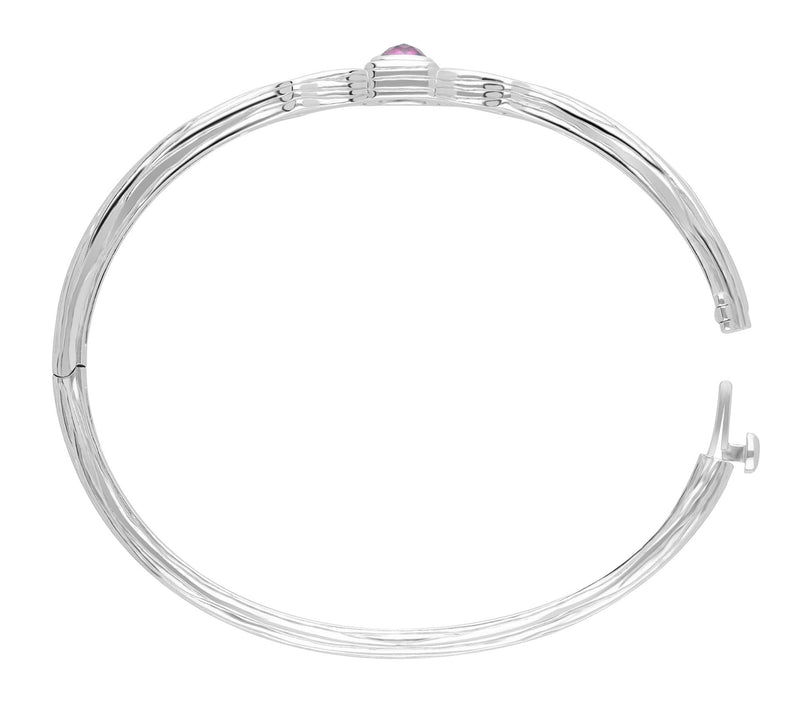 Ariva Sterling Silver Rhodolite Silk Hinged B angle — View 2