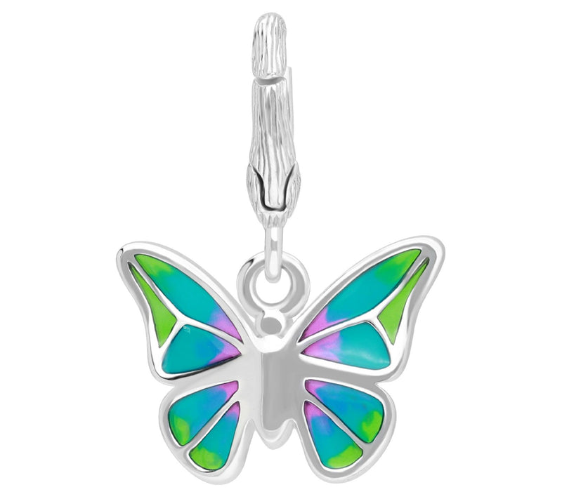 Ariva Sterling Silver Enamel Butterfly Charm — View 4