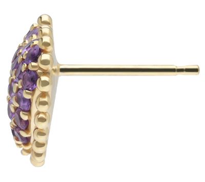 Elyse Ryan 14K Gold Clad Gemstone Heart Stud Earrings — View 6