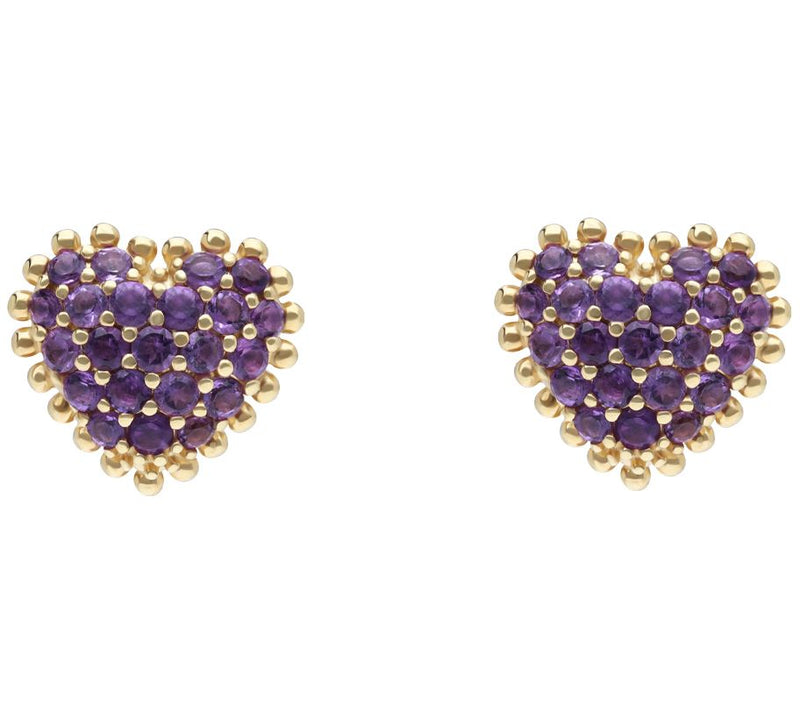 Elyse Ryan 14K Gold Clad Gemstone Heart Stud Earrings — Main view