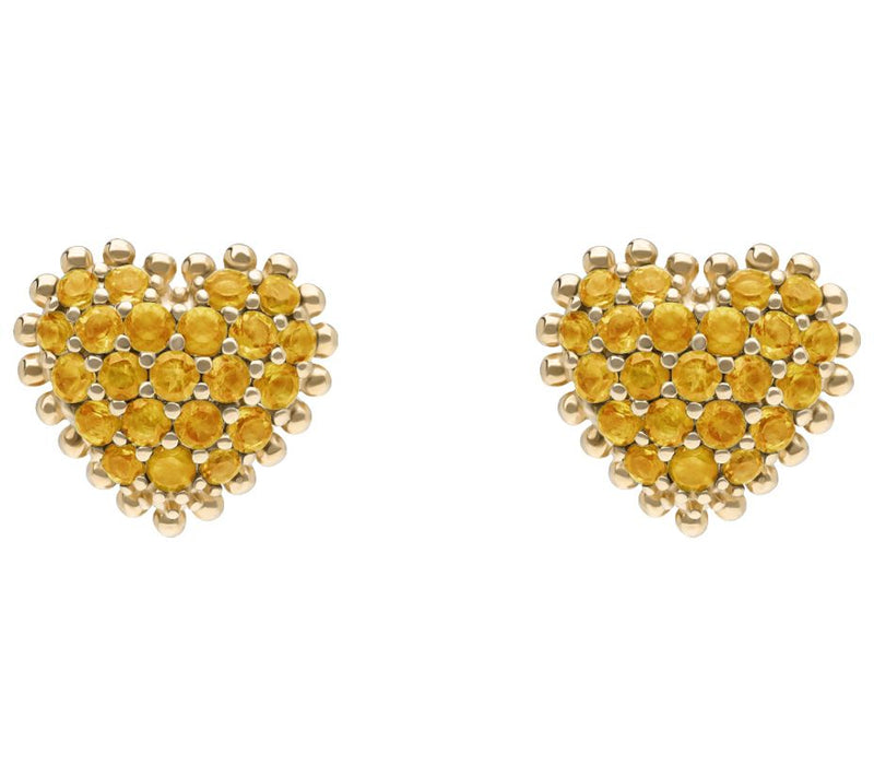 Elyse Ryan 14K Gold Clad Gemstone Heart Stud Earrings — View 5