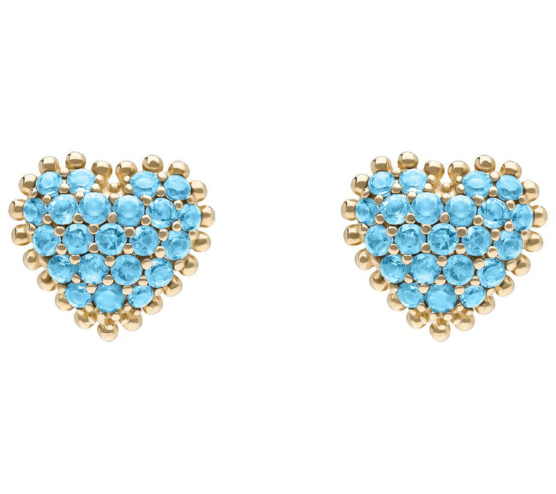 Elyse Ryan 14K Gold Clad Blue Topaz Heart Stud Earrings — Main view