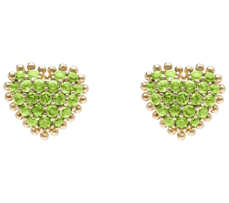 Elyse Ryan 14K Gold Clad Pave Gemstone Heart Stud Earrings — View 5