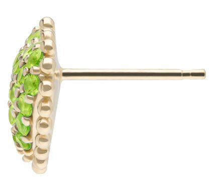 Elyse Ryan 14K Gold Clad Pave Gemstone Heart Stud Earrings — View 6