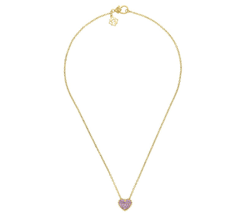 Elyse Ryan 14K Gold-Clad Gemstone Heart Necklace — View 6