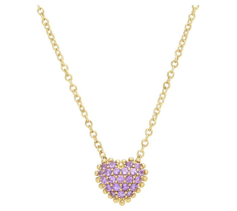 Elyse Ryan 14K Gold-Clad Gemstone Heart Necklace — Main view