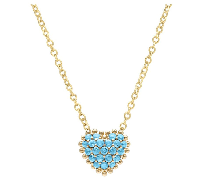 Elyse Ryan 14K Gold-Clad Blue Topaz Heart Necklace — Main view