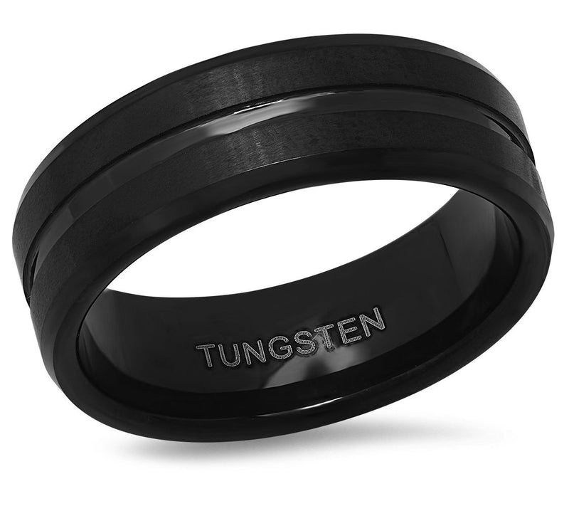 Steel by Design Men's Black IP Band Ring — Main view