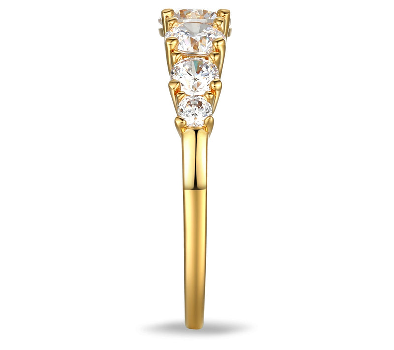 Diamonique 2.90 cttw 7-Stone Ring, 18K Gold Clad — View 5