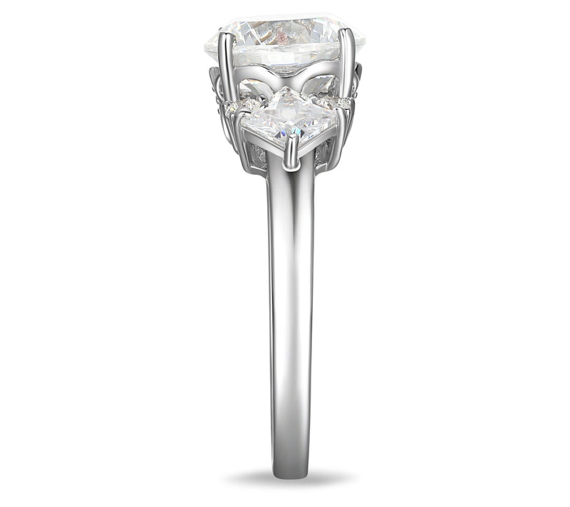 Diamonique 5.65 cttw 3-Stone Ring, Sterling Silver — View 5