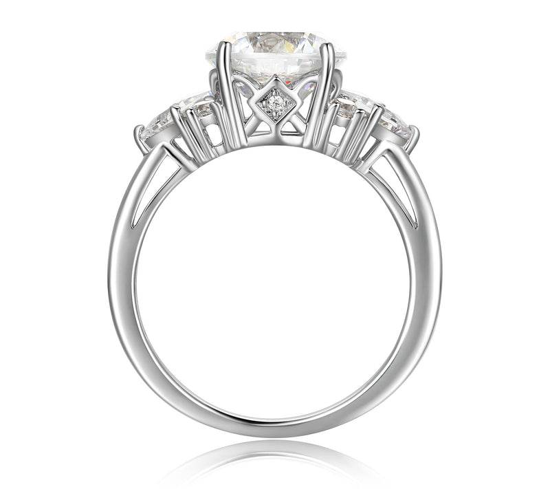 Diamonique 5.65 cttw 3-Stone Ring, Sterling Silver — View 4