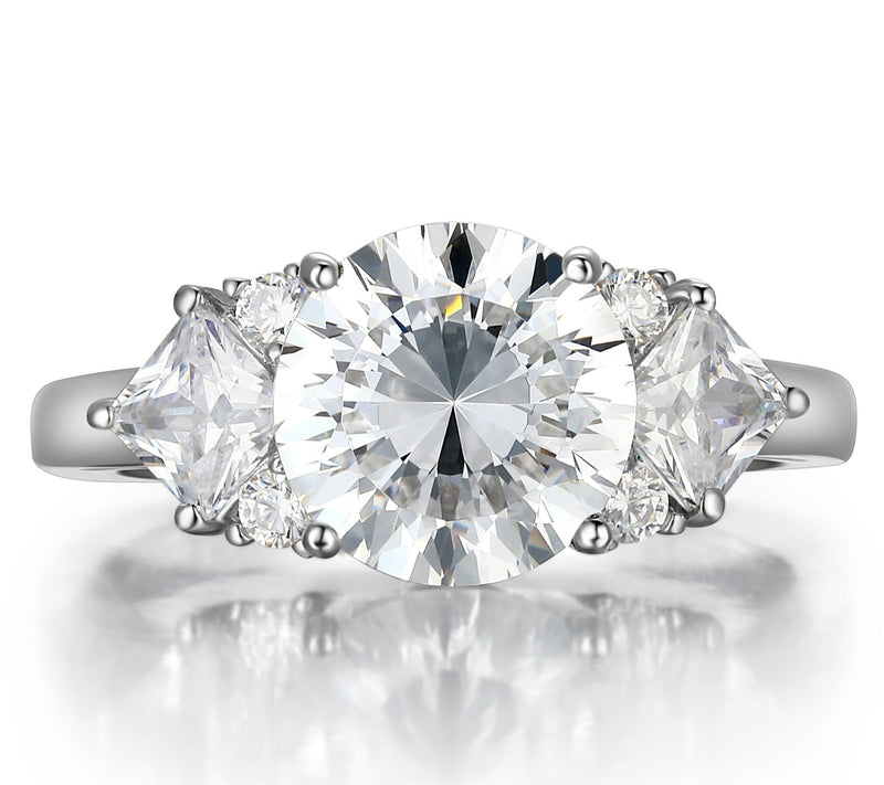 Diamonique 5.65 cttw 3-Stone Ring, Sterling Silver — View 6